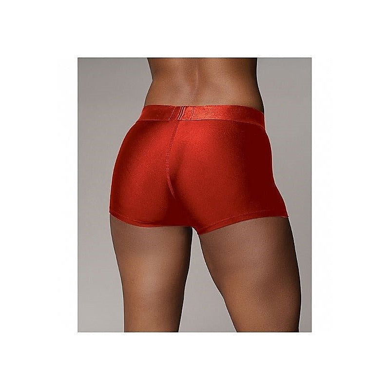 Radiant Red Vibrating Strap-on Boxer by Shots Toys - Strap On Sextoys