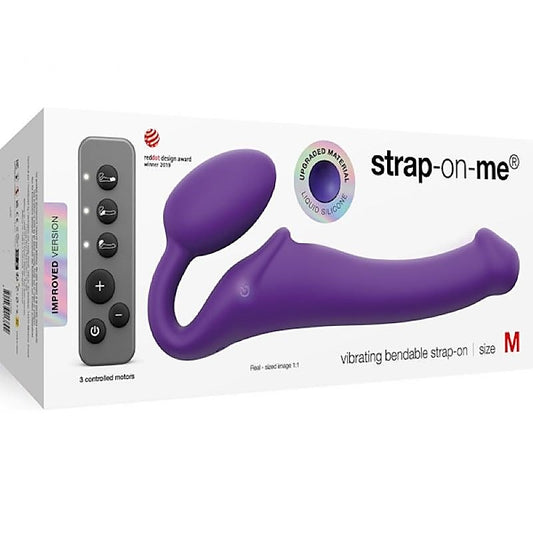 Strap-On-Me 3 Motors Vibrating Bendable Strap-On - Size M