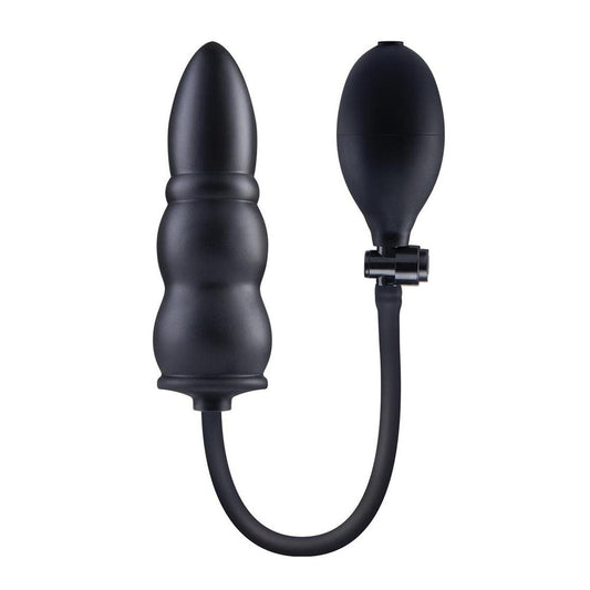 Xgen Size Up Ripple Inflatable Butt Plug Black 15.2CM Butt Plugs
