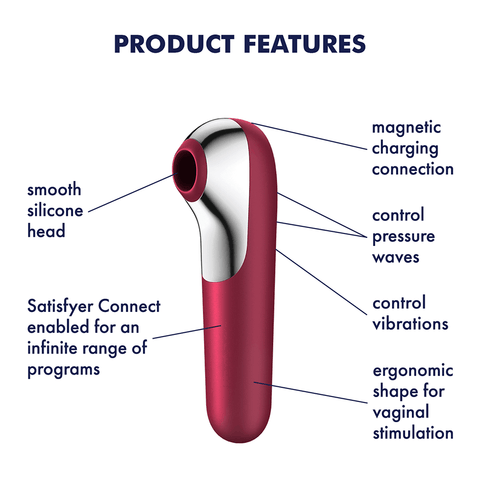 Satisfyer Dual Love Air Pulse Multi Functions Clitoral Massager - Clit Ticklers and Pulsators