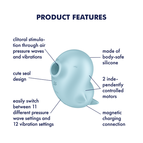 Satisfyer Sassy Seal Air Pulse Clitoral Stimulator - Clit Ticklers and Pulsators