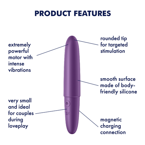 Satisfyer Ultra Power Bullet 6 Waterproof 12 Functions Mini Vibrator - Bullet Vibrators
