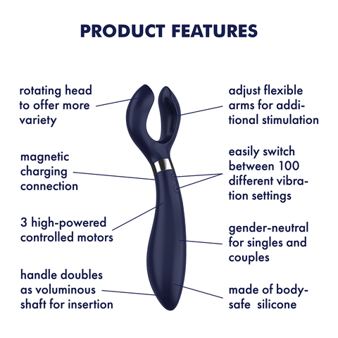 Satisfyer Endless Fun Silicone Vibrating Couples Sex Toy - Clit Ticklers and Pulsators