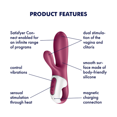 Satisfyer Hot Bunny Rabbit Style Clitoral and G Spot Massager - Rabbit Vibrators