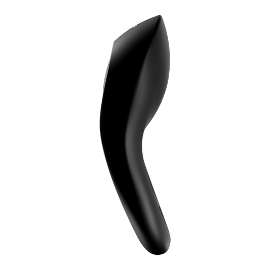 Satisfyer Legendary Duo Vibrating Silicone Cock Ring Black - Ball and Cock Toys