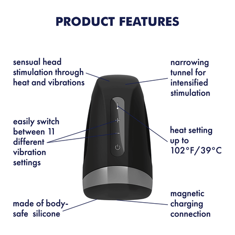 Satisfyer Men Heat Vibration Male Masturbator - Masturbators and Strokers
