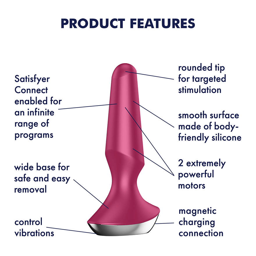 Satisfyer Plug-ilicious 2 App Controlled Vibrating Anal Plug Body Wands