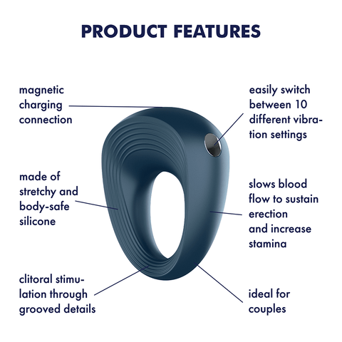 Satisfyer Power 10 Functions Vibrating Cock Ring - Vibrating Cock Rings