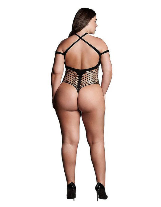 Le Desir Shade Leda XIII Body with Crossed Neckline and Off Shoulder Straps Black - Teddies and Bodysuits