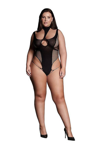 Le Desir Shade Cyllene XLVIII Womens Bodysuit with Turtleneck Black - Teddies and Bodysuits