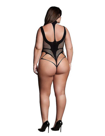 Le Desir Shade Cyllene XLVIII Womens Bodysuit with Turtleneck Black - Teddies and Bodysuits