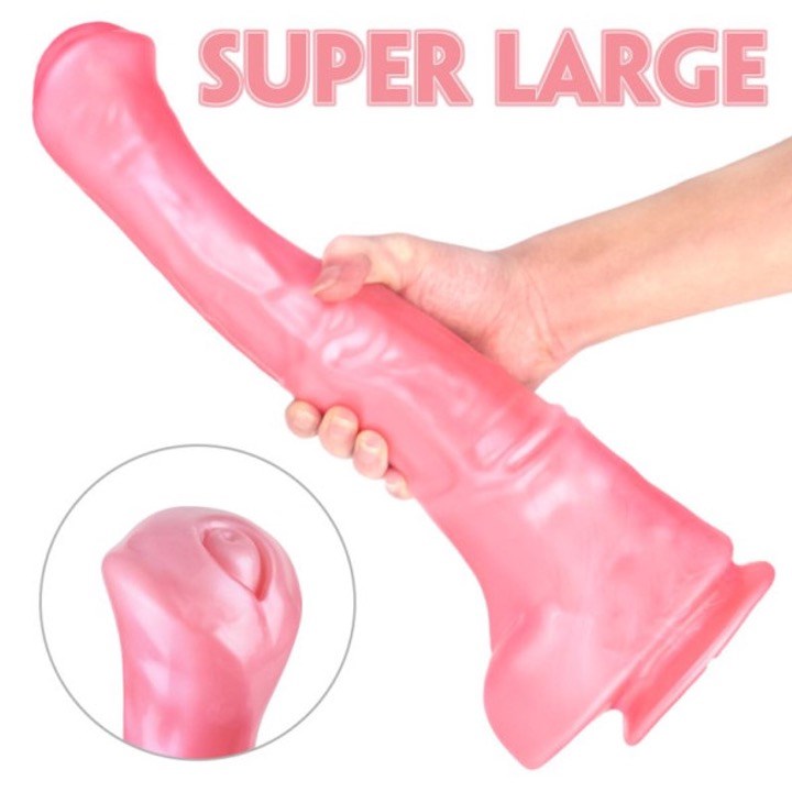 S Hande Duke Horse Dong With Balls Clear XXXL Pink Realistic Dildos