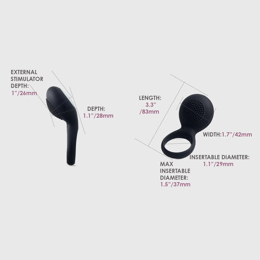 Svakom Tyler Vibrating Mens Cock Ring with Textured Head - Cock Rings