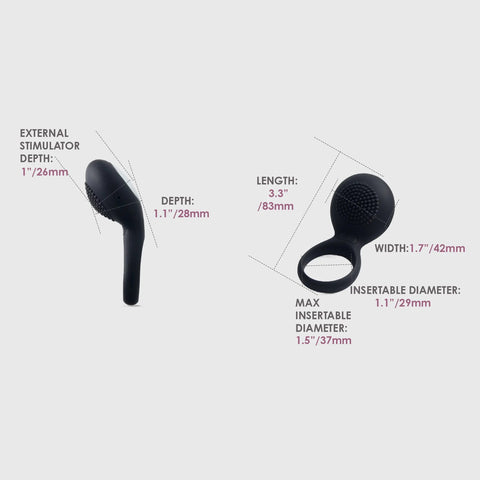 Svakom Tyler Vibrating Mens Cock Ring with Textured Head - Cock Rings