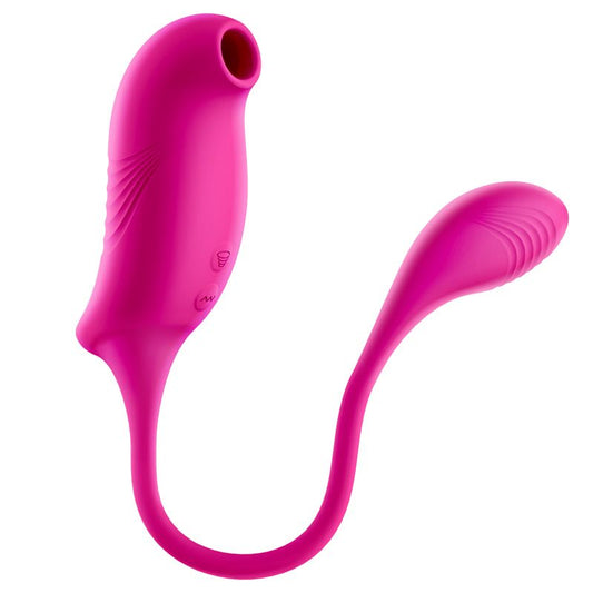 Loewie Erocome Tucana Double End Clitoral Suction Vibrator - Clit Ticklers and Pulsators