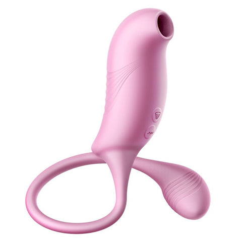 Loewie Erocome Tucana Double End Clitoral Suction Vibrator - Clit Ticklers and Pulsators