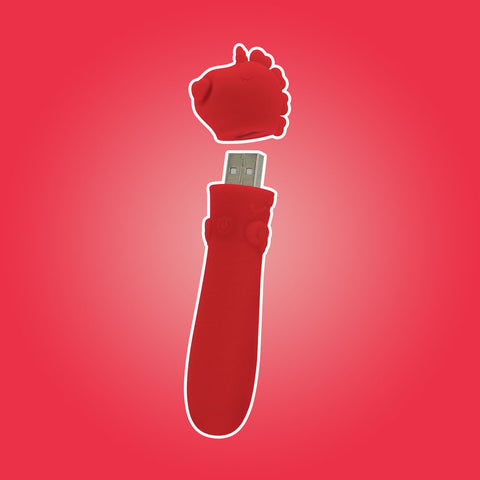 Creative Conceptions Unihorn Cupid's Beau USB Bullet Red - Bullet Vibrators