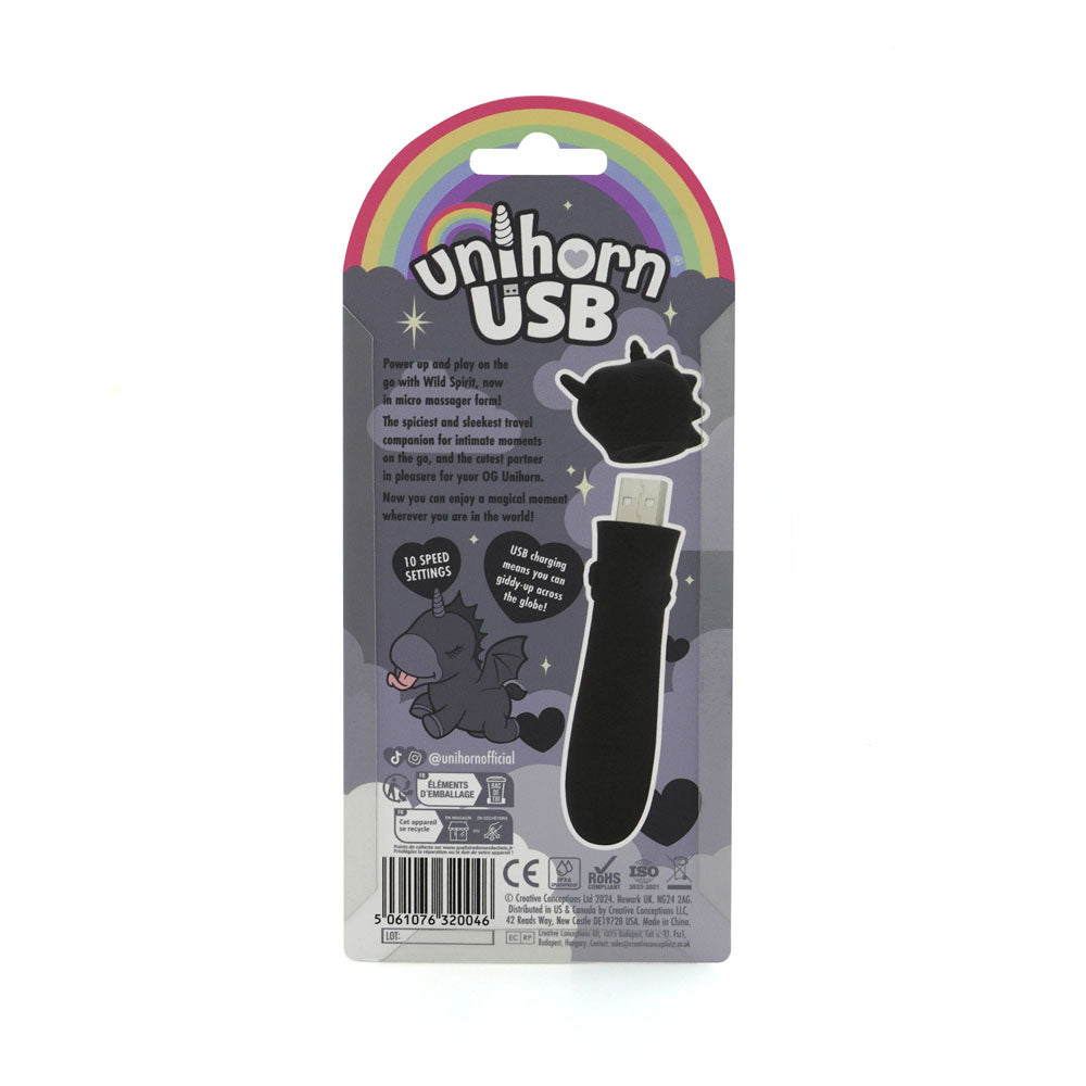Creative Conceptions Unihorn Wild Spirit Bullet Vibe Black Bullet Vibrators