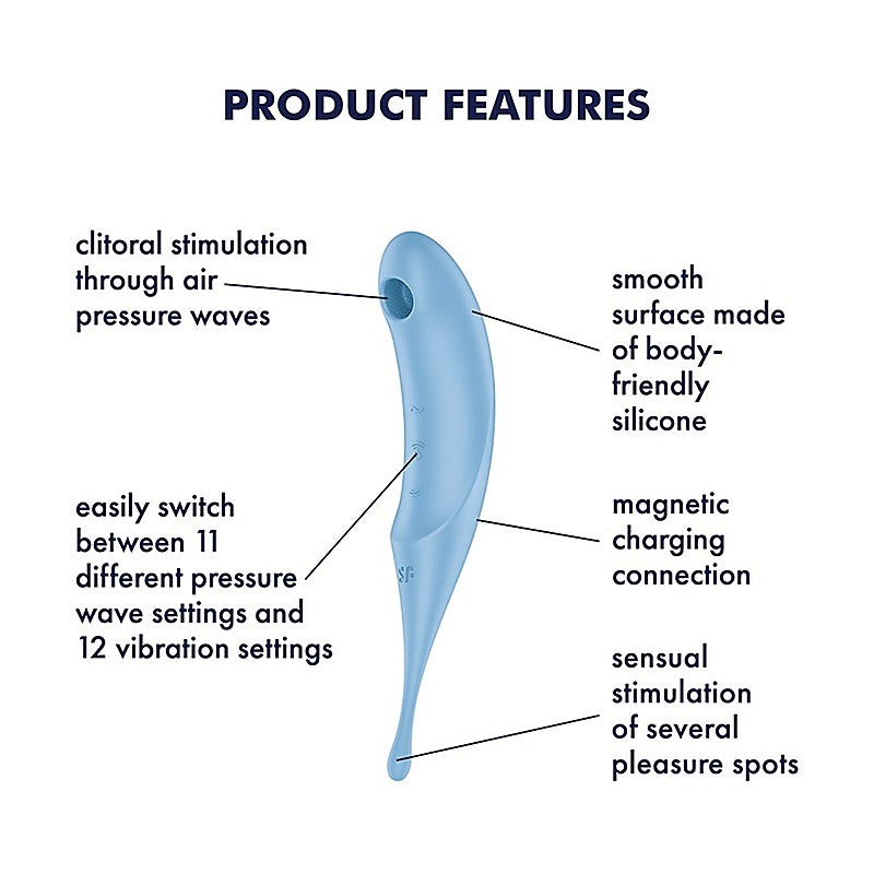 Twirling Pro Hybrid Air Pulse G Spot Vibrator by Satisfyer - Clit Ticklers and Pulsators