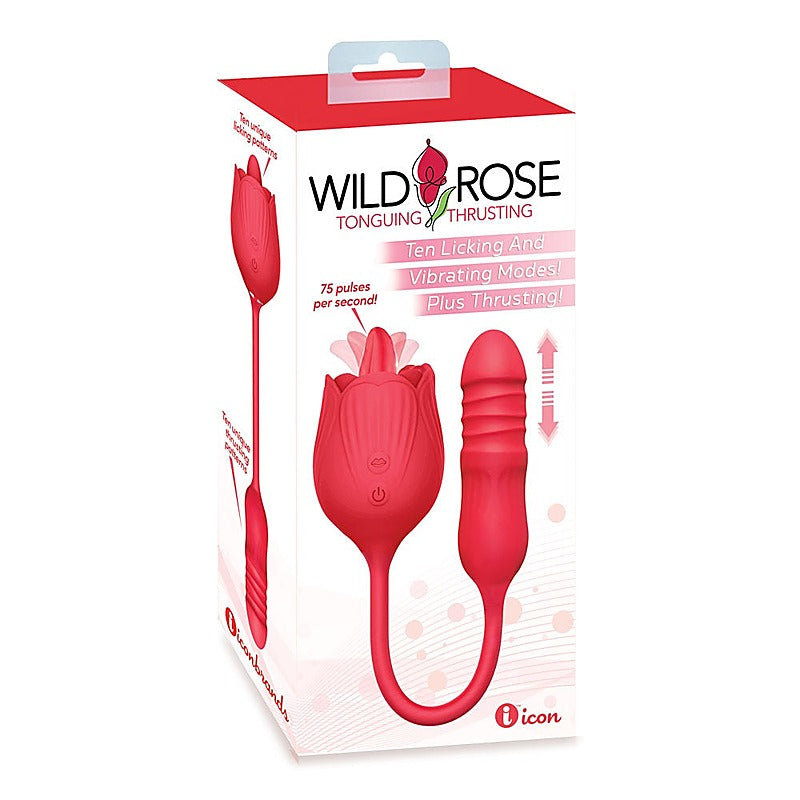 Wild Rose Lick & Thrust Clitoral Vibrator by Icon Brands - Clit Ticklers and Pulsators