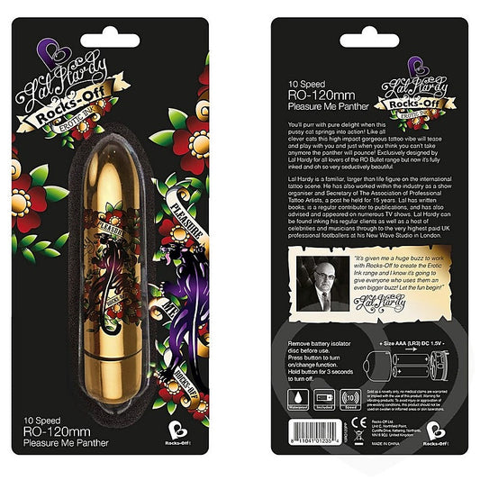 Rocks Off Erotic Ink 120mm 10 Speed Pleasure Me Panther - Waterproof Vibrators