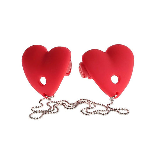 Fetish Fantasy Series Vibrating Heart Shape Pasties Red - Breast and Nipple Toys