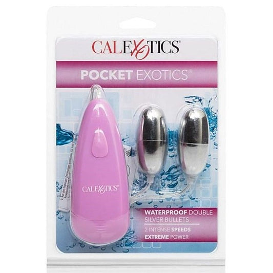 Pocket Exotics Waterproof Double Silver Bullet Vibrator - Waterproof Vibrators