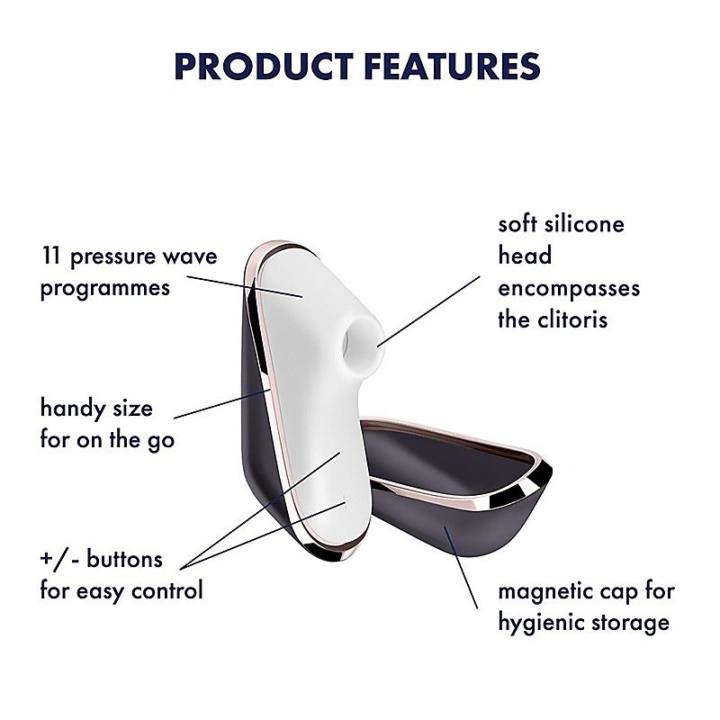 Pro Traveler Air Pulse Clitoral Vibrator by Satisfyer - Clit Ticklers and Pulsators