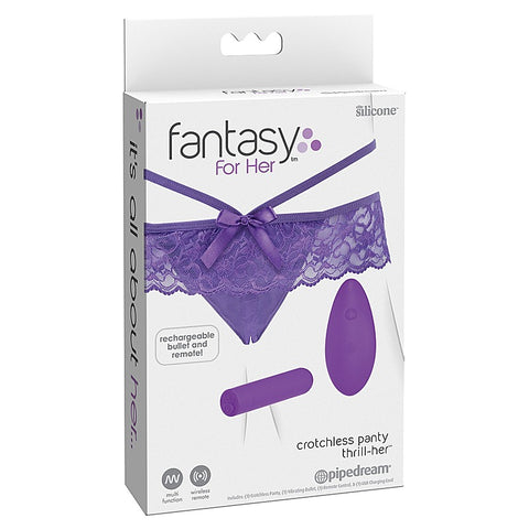 Fantasy for Her Crotchless Panty Thrill-Her Vibrator - Remote Control Vibrators