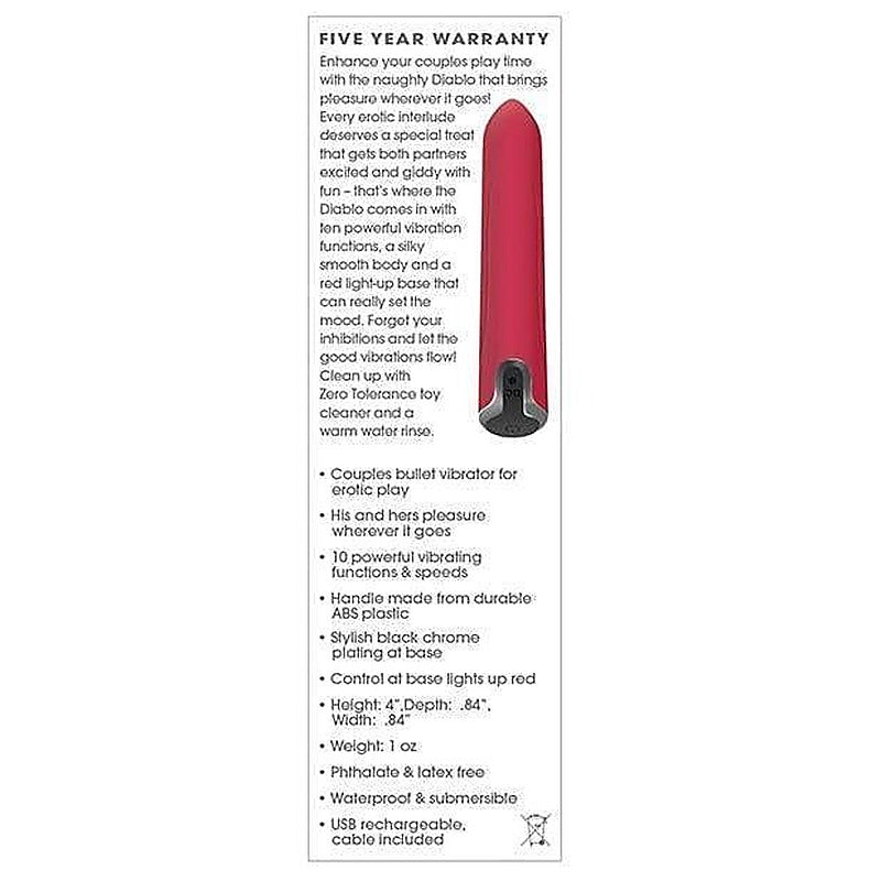Zero Tolerance Diablo Rechargeable Bullet by Evolved - Bullet Vibrators