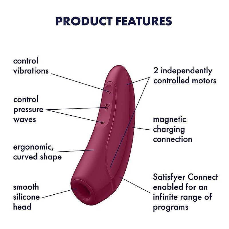 Curvy 1+ App Controlled Air Pulse Vibrating Clitoral - Clit Ticklers and Pulsators