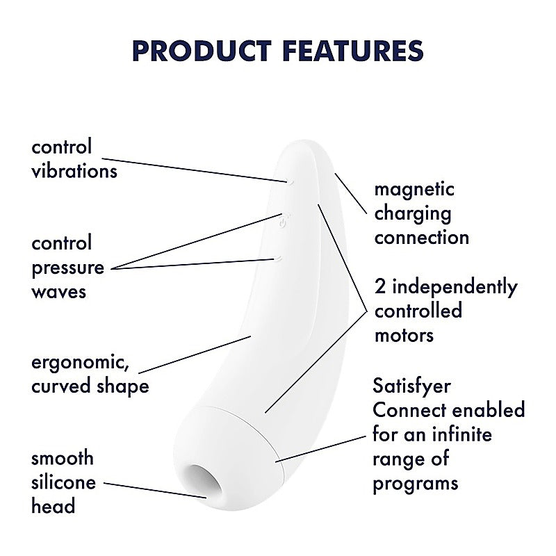 Curvy 2+ Mobile App Connected Clitoral Massager by Satisfyer - Clit Ticklers and Pulsators