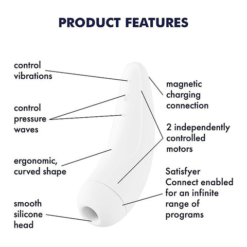 Curvy 2+ Mobile App Connected Clitoral Massager by Satisfyer - Clit Ticklers and Pulsators