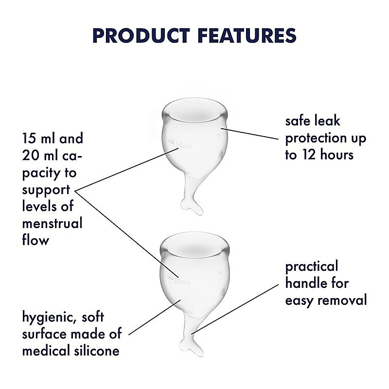 Satisfyer Feel Secure Medical Grade Silicone Menstrual Cups - Condoms