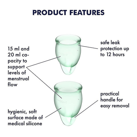 Satisfyer Feel Confident Silicone Menstrual Cups - Condoms