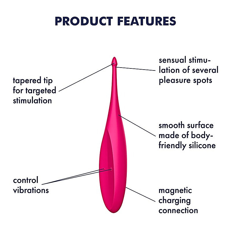 Twirling Fun 12 Functions Silicone Clitoral Vibrator - Glass Sex Toys