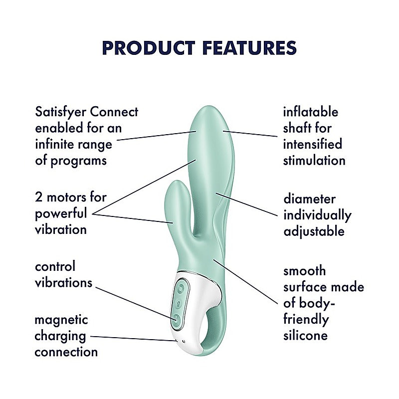 Air Pump Bunny 5 Inflatable Rabbit Vibrator by Satisfyer - Rabbit Vibrators