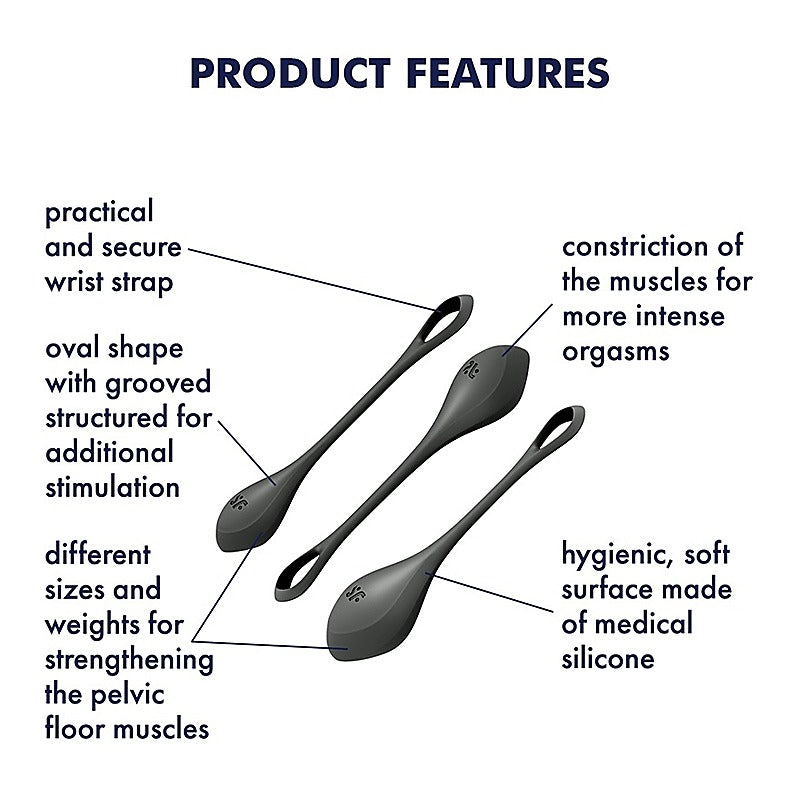 Yoni Power 2 Silicone Kegel Exerciser Balls by Satisfyer - Bullet Vibrators