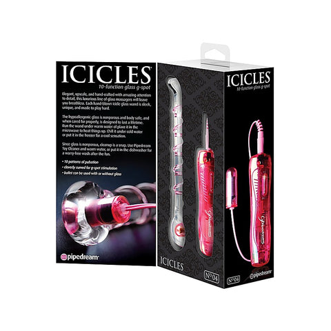 Icicles No. 04 10 Functions Glass G Spot Wand - Glass Sex Toys
