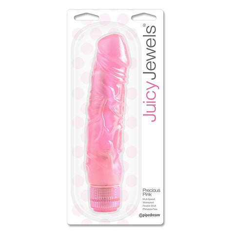 Juicy Jewels Precious Pink Dildo Vibrator by Pipedream - Waterproof Vibrators
