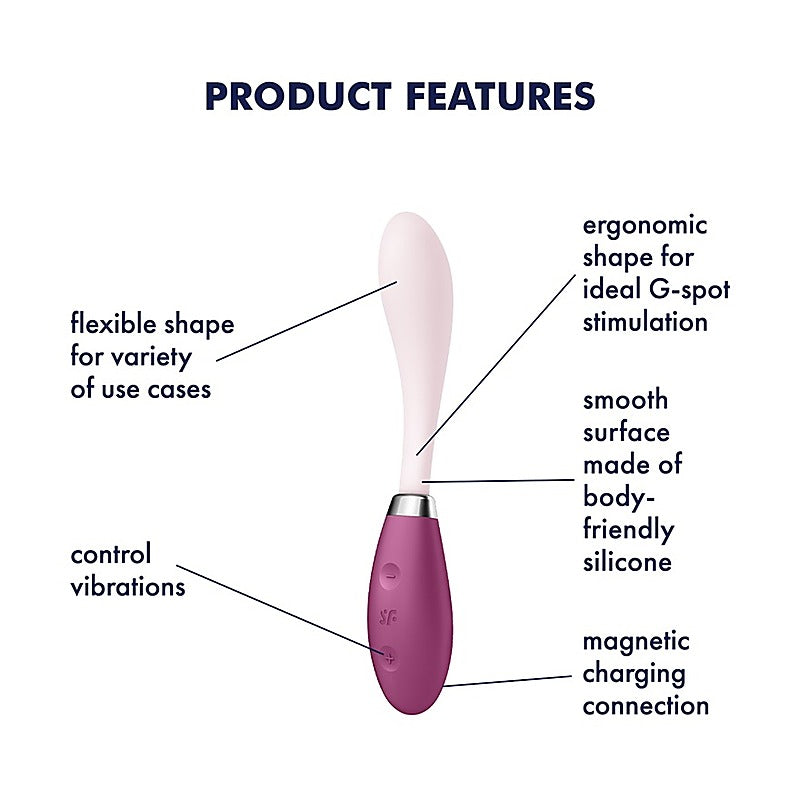 Flex 3 Bendable Silicone G Spot Vibrator by Satisfyer - Clit Ticklers and Pulsators