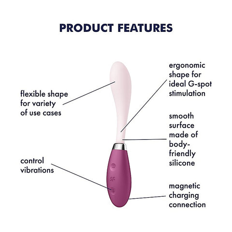 Flex 3 Bendable Silicone G Spot Vibrator by Satisfyer - Clit Ticklers and Pulsators