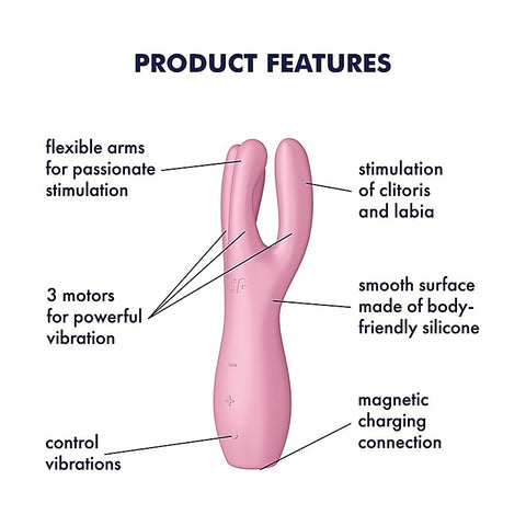 Satisfyer Threesome 3 Layon 3 Motors Clitoral Vibrator - Clit Ticklers and Pulsators