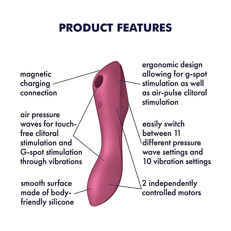 Curvy Trinity 3 Waterproof Silicone Clitoral Massager - G-Spot Vibrators