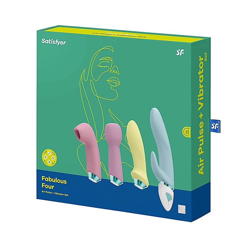 Fabulous Four Ultimate Multi Functions Air Pulse Massager - Rabbit Vibrators