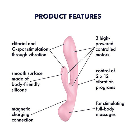Satisfyer Triple Oh Massager and Rabbit Vibrator - Personal Massagers