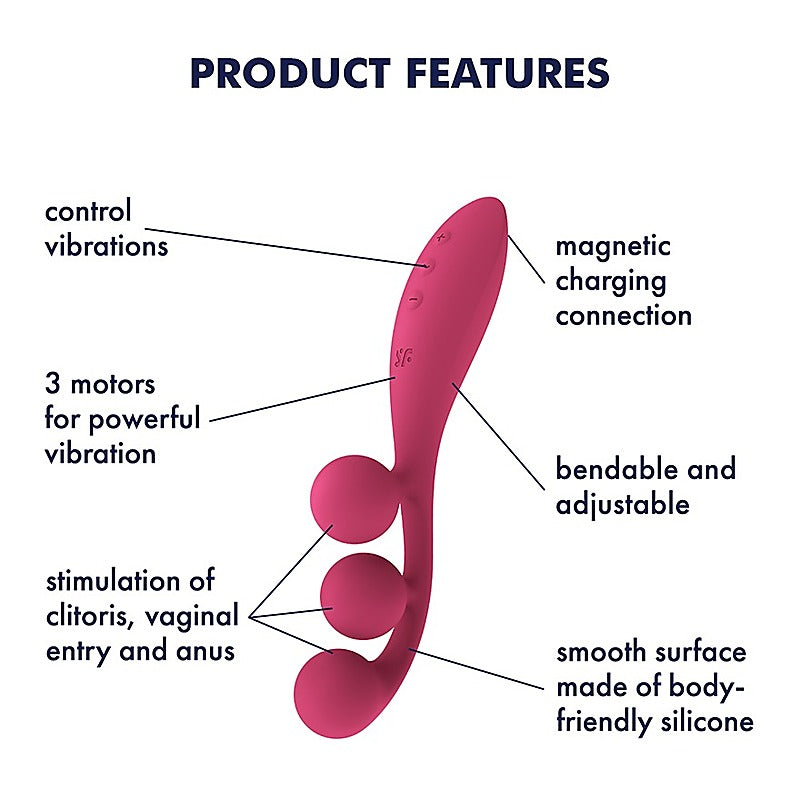 Tri Ball 1 Silicone Multi Vibrator by Satisfyer - Clit Ticklers and Pulsators
