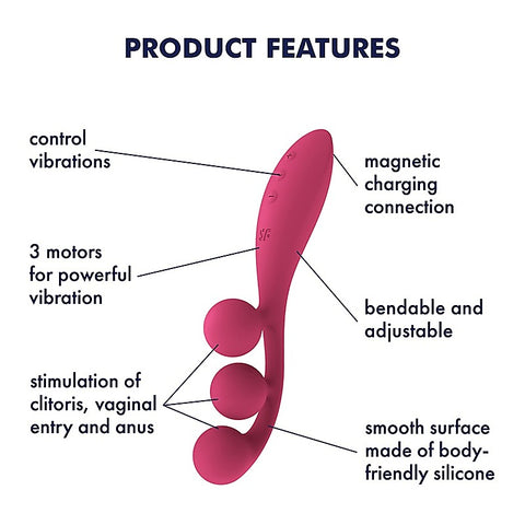 Tri Ball 1 Silicone Multi Vibrator by Satisfyer - Clit Ticklers and Pulsators