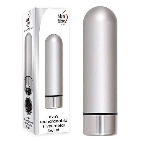 Rechargeable Silver Metal Bullet by Adam & Eve Sextoys - Bullet Vibrators