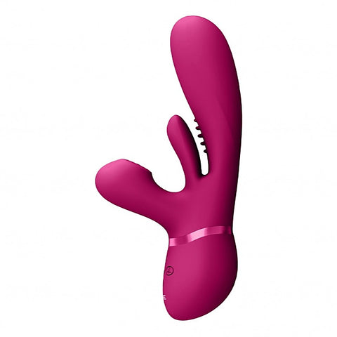 Kura Thrusting G-Spot Vibrator with Flapping Tongue - Rabbit Vibrators